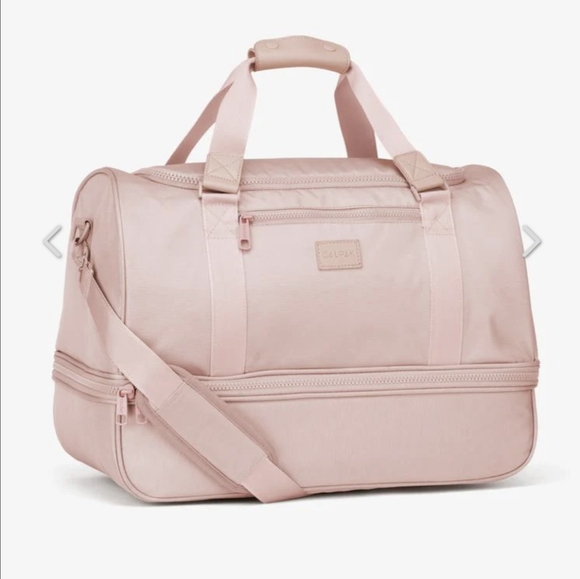 CALPAK Stevyn Duffel Bag Pink Shoe Compartment Travel Gym Weekend Zip Closure - Picture 2 of 4